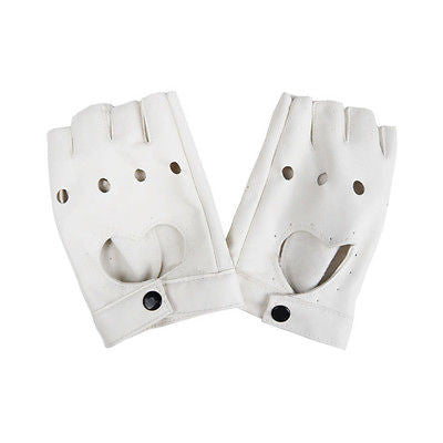 New Women Punk Leather Driving Biker Fingerless Mittens Dance Motorcycle Gloves