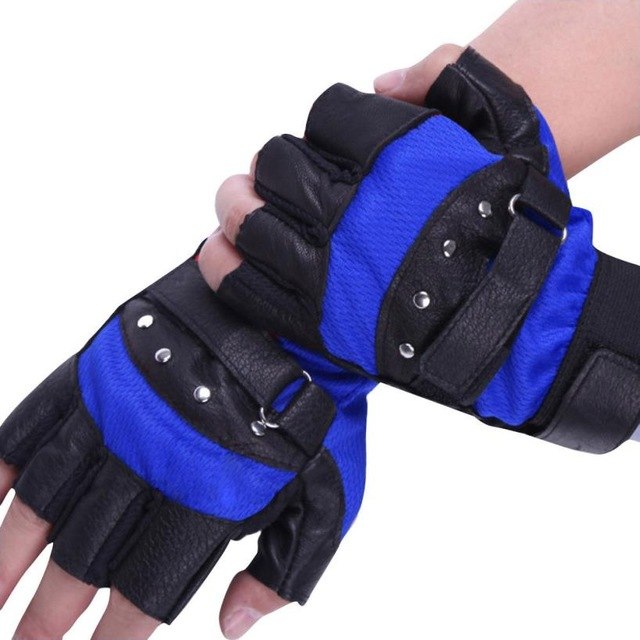 MUQGEW Men Soft Sheep Leather Driving Motorcycle Biker Fingerless Warm High Quality Gloves Outdoor  Knuckle Half Finger Gloves